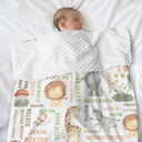 Custom Throw Blanket Safari Lion Tiger Zebra Giraffe Elephant Super Soft Double Layer Minky Blankets 50X60 With Dotted Backing, Toddler Nursery Bed Blanketdesign 5Th