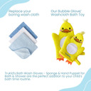Trukid Bubble Podz & Bubbleglove Bundle - Includes Bubble Bath Pods Eucalyptus 10Ct & 2-Set Of Bath Wash Gloves For Parent & Child, Baby Bath Essentials, Gentle For Sensitive Skin Of Kids, Toddlers