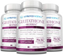 Approved Scienceã¢Â® Glutathione - 500 Mg - Phospholipid Complex, Vitamin C, Bioperine - Top Antioxidant To Help Neutralize Free Radical - Vegan Friendly - 60 Capsules Per Bottle - 3 Bottles