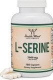 L-Serine Capsules (Third Party Tested) - 2,000Mg Servings Used In Clinical Study, 180 Count, 500Mg Per Capsule (L Serine Amino Acid For Serotonin Production And Brain Support) By Double Wood