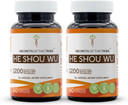 Secrets Of The Tribe He Shou Wu 60 Capsules (2 Pcs.), 1200 Mg, He Shou Wu (Fo-Ti, Polygonum Multiflorum) Dried Root (2X60 Capsules)2X60 Capsules