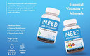 I Need Kids Multivitamin Gummies (90 Count) - Vitamins A, C, D, E, B-16, B-12, Zinc Gummy - Halal Certified & Vegetarian