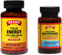 Bragg True Energy Apple Cider Vinegar Capsules & Whole Food Multivitamin Tablets - 6 B Vitamins  Caffeine Free - 750Mg Of Acetic Acid  Non-Gmo