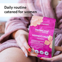 Herbaland Vegan Women'S Multi Gummies - 15 Vitamins, Minerals & Antioxidants, Vitamin A, C, B6, B12, Biotin, Folate, Calcium, Selenium, Sugar & Gluten-Free - Fruit Flavor, 90 Count, Compostable Pouch