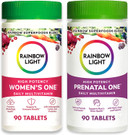 Rainbow Light Prenatal & Multivitamin for Women, Bundle, Vitamin C, D & Zinc, Probiotics, Support Mom and Baby from Conception to Nursing, Non-GMO, Vegetarian, Prenatal & Women's One, 90 Count Each