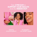Monday Haircare Hair Gummies For Thicker And Stronger Hair (60 Count) Strawberry Flavored - Biotin, Vitamin C, E, Supplement For Women And Men