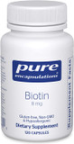 Pure Encapsulations Biotin 8 Mg - B Vitamin Supplement To Aid Stress Relief, Hair, Skin & Nail Strengthening, Metabolism, Carbohydrate Support & Nervous System* - With Premium Biotin - 120 Capsules