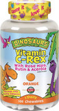 Kal C-Rex Chewable Vitamin C For Kids, Immune Support Supplement With Bioflavonoids From Rose Hips, Rutin & Acerola, Tasty Orange Vitamin C Chews, Fructose Free, 100 Vitamin C Chewable Tablets