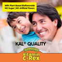 Kal C-Rex Chewable Vitamin C For Kids, Immune Support Supplement With Bioflavonoids From Rose Hips, Rutin & Acerola, Tasty Orange Vitamin C Chews, Fructose Free, 100 Vitamin C Chewable Tablets