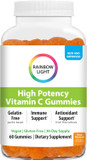Rainbow Light High-Potency Vitamin C Gummies, Gummy Supplement Provides Antioxidant And Immune Support, With Vitamin C, Vegan And Gluten Free, 60 Count Rainbow Light High-Potency Vitamin C Gummies, Gummy Supplement Provides Antioxidant And Immune Support, With Vitamin C, Vegan And Gluten Free, 60 Count