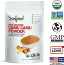 Sunfood Camu Camu Powder. Raw, Organic. 100% Pure Camu Camu Super Berry. No Fillers, Additives Or Preservatives. Great For Drinks, Juices, Smoothies. Natural Source Of Vitamin C. 3.5 Oz Bag