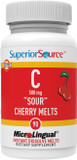 Superior Source Vitamin C 500 Mg Microlignual Tablets - Buffered Vit C Sour Cherry Melts - Immune System Booster, Energy Vitamins - 90 Count