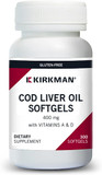 Kirkman - Cod Liver Oil With Vitamin A & D - 300 Softgels - Essential Fatty Acids - Supports Foundational Health - Hypoallergenic