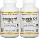 Antarctic Krill Oil, Omega-3 Phospholipids With Naturally Occurring Astaxanthin, Natural Strawberry & Lemon Flavor, Non Gmo, 1,000 Mg, 120 Fish Gelatin Softgels, 2 Pack120 Count (Pack Of 2)