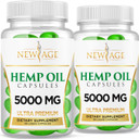 Hemp Oil Capsules Pills - 2 Pack - 5000 Hemp Oil Capsules - Made In The Usa - Maximum Value - Rich In Omega 3,6,& 9