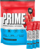 Prime Hydration+ Sticks Ice Pop | Hydration Powder Single Serve Sticks | Electrolyte Powder On The Go | Low Sugar | Caffeine-Free | Vegan | 16 Pack16 Servings (Pack Of 16)