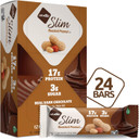 Nugo Slim Dark Chocolate Roasted Peanut, 16G Protein, 2G Sugar, 7G Fiber, 190 Calorie, Low Net Carbs, Gluten Free, 24 Count