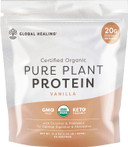 Global Healing Vegan Vanilla, Plant Based Protein Powder For Women & Men, Organic, Meal Replacement (20 Servings, 20G Of Protein)