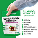 Superfood Protein|Plant-Based Protein Powder  Superfood + Essential Greens Powder  Keto, Paleo, Low Calorie Organic Vegan Protein Powder, Non-Gmo, Gluten Free - 14 Servings, Rich Chocolate14 Servings (Pack Of 1)