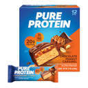 Pure Protein Bars, High Protein, Nutritious Snacks To Support Energy, Low Sugar, Gluten Free, Chocolate Peanut Caramel, 1.76Oz, 12 Pack (Packaging May Vary)