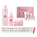 Nacific x Stray Kids Pink AHA BHA 4-Piece Skincare Set, with Photocards 8 PCS Full Set