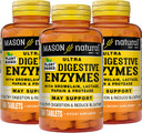 Mason Natural Plant Based Ultra Digestive Enzymes With Bromelain, Lactase, Papain & Protease - Supports Healthy Digestion & May Reduce Bloating, 60 Capsules (Pack Of 3)