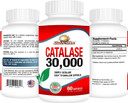 Rise-N-Shine Catalase Supplement 30,000 - Powerful Antioxidant Enzyme For Hair Health - Hair Supplements For Strong Hair - 60 Capsules (30-Day Supply)