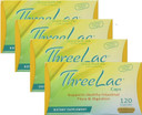 Global Health Trax Threelac Lemon-Flavored Probiotic Supports Healthy Intestinal Flora & Digestion 120 Capsules (Pack 4)