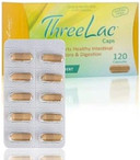 Global Health Trax Threelac Lemon-Flavored Probiotic Supports Healthy Intestinal Flora & Digestion 120 Capsules (Pack 4)