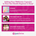 Just Thrive Prebiotic Capsules - Prebiotic Blend For Gut Health And Immune Support, 120 Caps