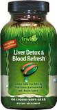 Irwin Naturals Liver Detox & Blood Refresh Powerful Herbal Whole-Body Cleanse & Detox With 540Mg Milk Thistle, Dandelion, Echinacea, Turmeric & More - Antioxidant Support - 60 Liquid Softgels