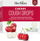 Herbion Naturals Cough Drops With Natural Cherry Flavor, Dietary Supplement, Soothes Cough, For Adults And Children Over 6 Years, 18 Drops, No Artificial Flavor, No Added Color