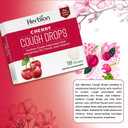 Herbion Naturals Cough Drops With Natural Cherry Flavor, Dietary Supplement, Soothes Cough, For Adults And Children Over 6 Years, 18 Drops, No Artificial Flavor, No Added Color