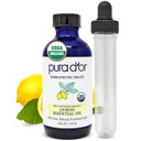 Pura D'Or Organic Lemon Essential Oil (4Oz With Glass Dropper) 100% Pure & Natural Therapeutic Grade For Hair,Body,Skin,Aromatherapy Diffuser,Relaxation,Massage,Home,Cleaning,Laundry,Diy Soap4 Fl Oz (Pack Of 1)