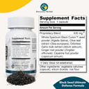 Amazing Herbs Whole Spectrum Black Seed Ultimate, Vegetarian Capsules - Olive Leaf & Garlic Extracts Plus Ginger & Cayenne, Gluten Free, Non Gmo, Vegan - 100 Count