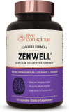 Live Conscious Ksm-66 Ashwagandha Supplement W/L Theanine & Alphawave - Zenwell Everyday Stress Relief, Mood Support, Cognitive, Brain Health - Ashwagandha For Men & Women - 60 Capsules