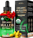 Mullein Drops For Lungs - Usda Organic Mullein Leaf Extract - Lung Cleanse For Smokers - Natural Lung & Respiratory Support - Made In Usa - Vegan, Sugar-Free & Alcohol-Free - 4 Fl Oz
