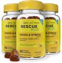 Rescue Bach Plus Mood & Stress Support Gummies, Daytime Dietary Supplement With Passionflower, Gaba, Saffron & Vitamin D, Natural Orange Flavor, Vegan & Gluten-Free, 60 Count