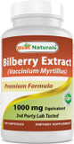 Best Naturals Bilberry Extract 1000Mg Capsule (Non-Gmo) Supports Healthy Vision, 90 Count