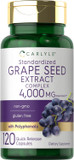 Carlyle Grape Seed Extract 4,000Mg | 120 Quick Release Capsules | Standardized Extract Complex With Polyphenols | Non-Gmo, Gluten Free Supplement