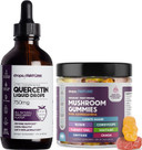 Drops Of Nature Quercetin Liquid Drops 750Mg | Lions Mane Mushroom Gummies 60 Bears | Bundle