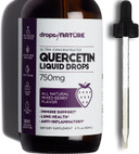 Drops Of Nature Quercetin Liquid Drops 750Mg | Lions Mane Mushroom Gummies 60 Bears | Bundle