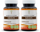 Secrets Of The Tribe Neem 60 Capsules(2 Pcs.), 1000 Mg, Neem (Azadirachta Indica) Dried Leaf (2X60 Capsules)