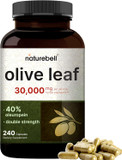 Olive Leaf Extract 30000Mg, 240 Capsules | 40% Active Oleuropein, 50:1 Herbal Equivalent  Rich In Polyphenol & Flavonoid Antioxidants For Immune & Heart Health  Non-Gmo
