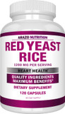 Arazo Nutrition Red Yeast Rice Extract 1200 Mg  Citrinin Free Supplement  Vegetarian 120 Capsules
