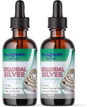 LIQUIDHEALTH 2 Fl Oz -2 Pack Colloidal Silver Drop Shot Liquid 10PPM Supplement Droppers Relief for Skin, Wounds, Itching, Scratches, Eyes and Ears