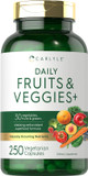 Carlyle Fruits And Veggies Supplement | 250 Capsules | Made With 30 Fruits And Vegetables | Vegetarian, Non-Gmo, Gluten Free Superfood Formula