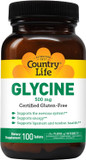 Country Life Glycine 500 Mg, 100 Tablets, Certified Gluten Free, Certified Vegan