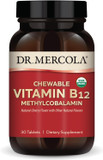 Dr. Mercola Organic Chewable Vitamin B12, 30 Servings (30 Tablets), Natural Cherry Flavor, Dietary Supplement, Supports Energy Production And Mental Focus, Non-Gmo, Certified Usda Organic