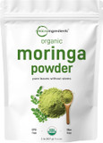 Organic Moringa Oleifera Leaf Powder For Hair, 2 Pounds, Rich In Antioxidants And Immune Vitamin, Great Superfoods For Moringa Tea, Moringa Drink, India Grown, Vegan